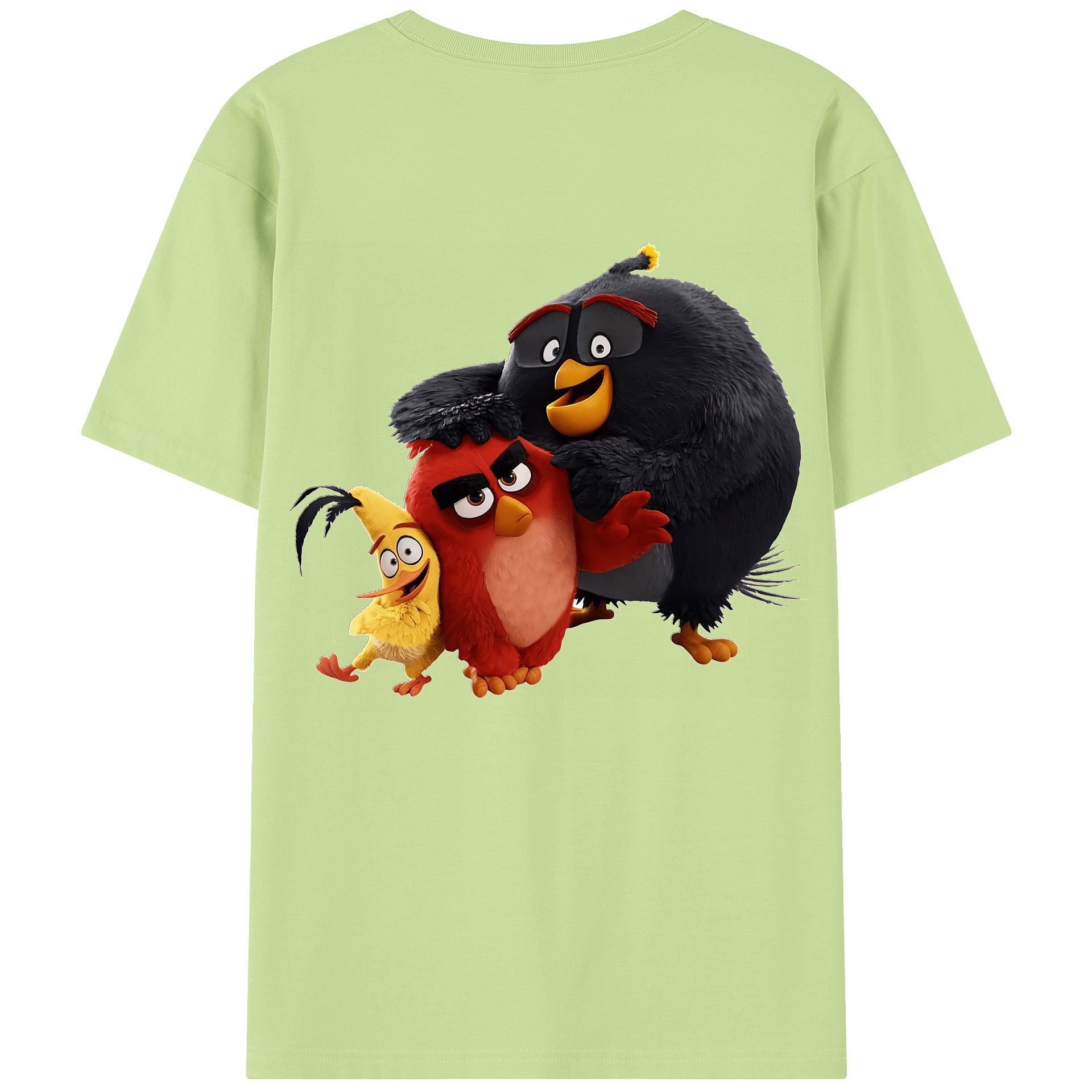（画像用） Angry Birds アングリーバード 綿100％半袖Tシャツ（背面プリント）
